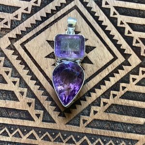 Ametrine & Amethyst 925 sterling silver pendant